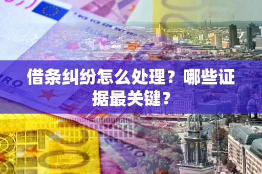 武汉借条纠纷怎么处理？哪些证据最关键？