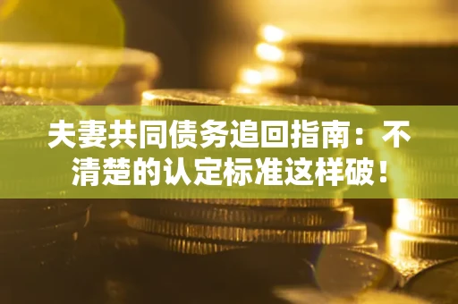 武汉夫妻共同债务追回指南：不清楚的认定标准这样破！