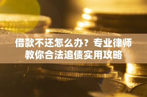 武汉借款不还怎么办？专业律师教你合法追债实用攻略