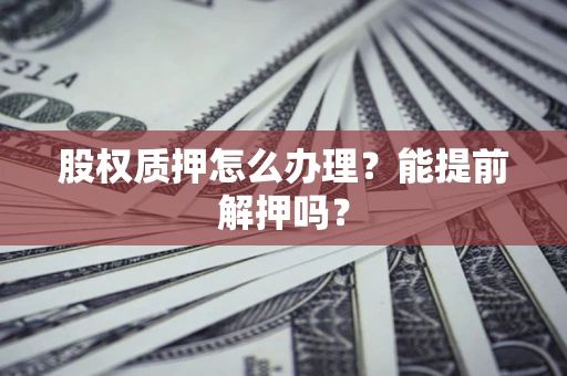 武汉股权质押怎么办理？能提前解押吗？